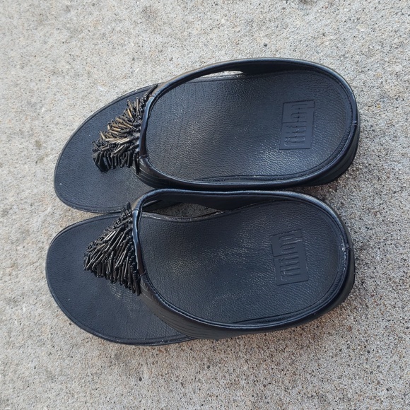 Fitflop Womens The Cha Cha Lighweight Sandals Size 8 Black Comfort - Picture 4 of 14